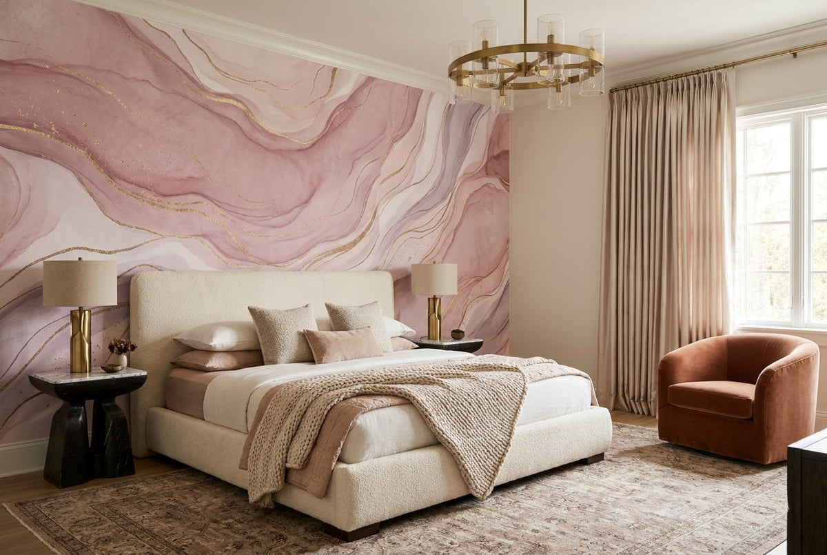 pink marble wallpaper mural custom self adhesive bedroom removable non woven vinyl