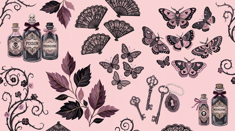 pink moths home custom peel and stick removable non woven vinyl wallpaper mural sm