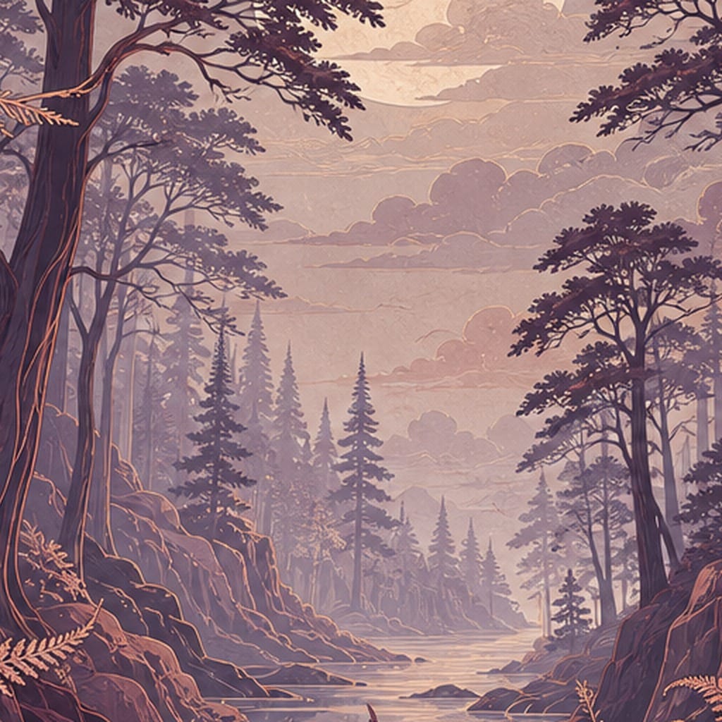 Plum Fern Wallpaper Mural product view