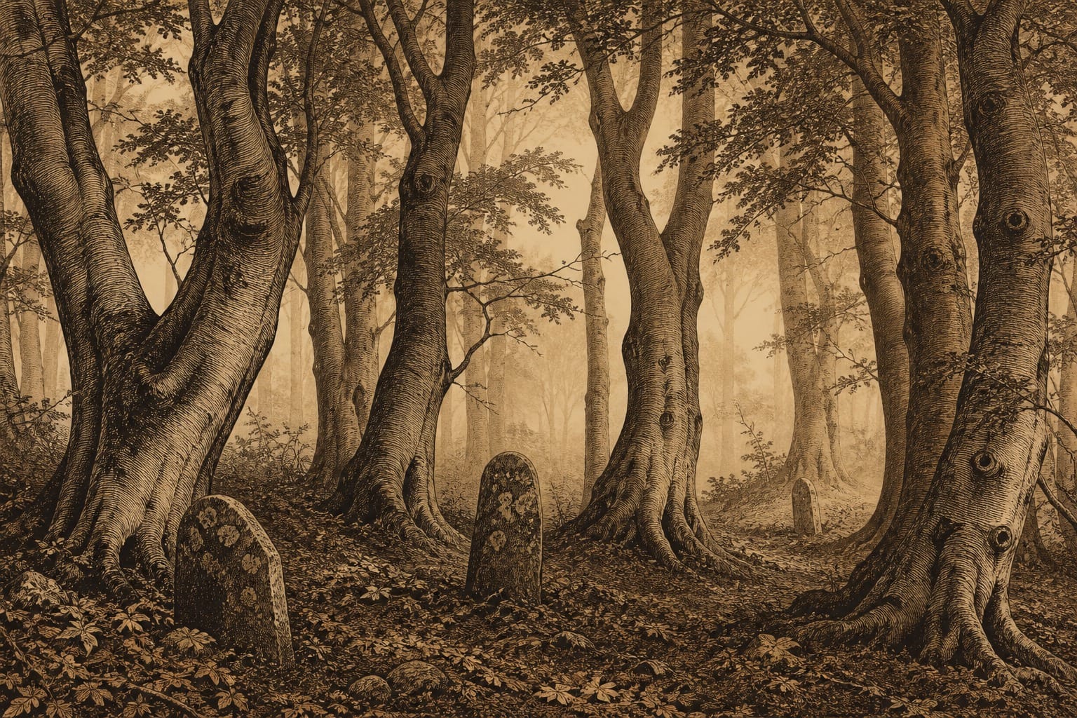 Sepia Grove Wallpaper Mural
