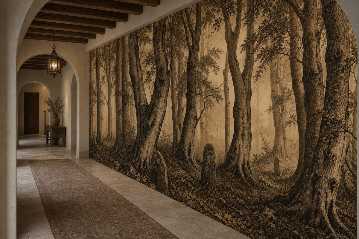 Sepia Grove Wallpaper Mural product view