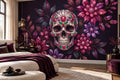 Black Sugar Skull Halloween Wallpaper Mural
