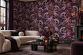 Purple Skull Roses Halloween Wallpaper Mural