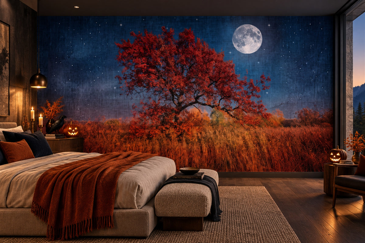 red tree custom stick on wallpaper mural bedroom removable non woven vinyl