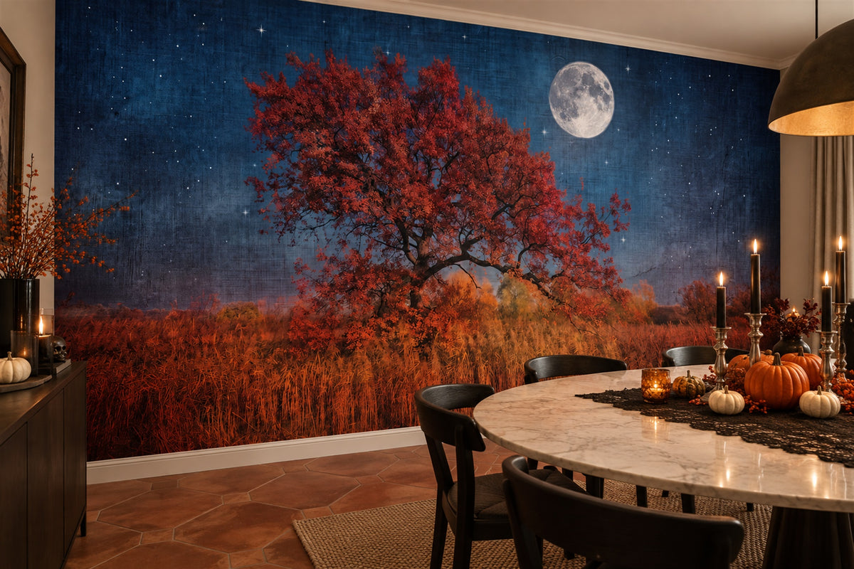 red tree wallpaper mural dining room custom removable non woven vinyl self adhesive