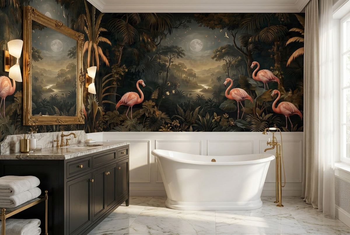 removable bathroom dark forest wallpaper mural custom stick on non woven vinyl