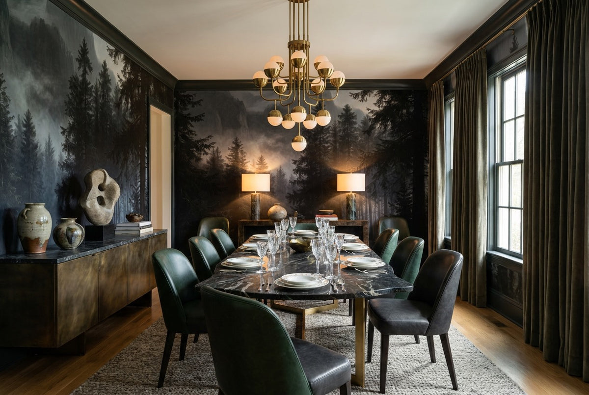 removable dining room v2 dark forest wallpaper mural custom stick on non woven vinyl