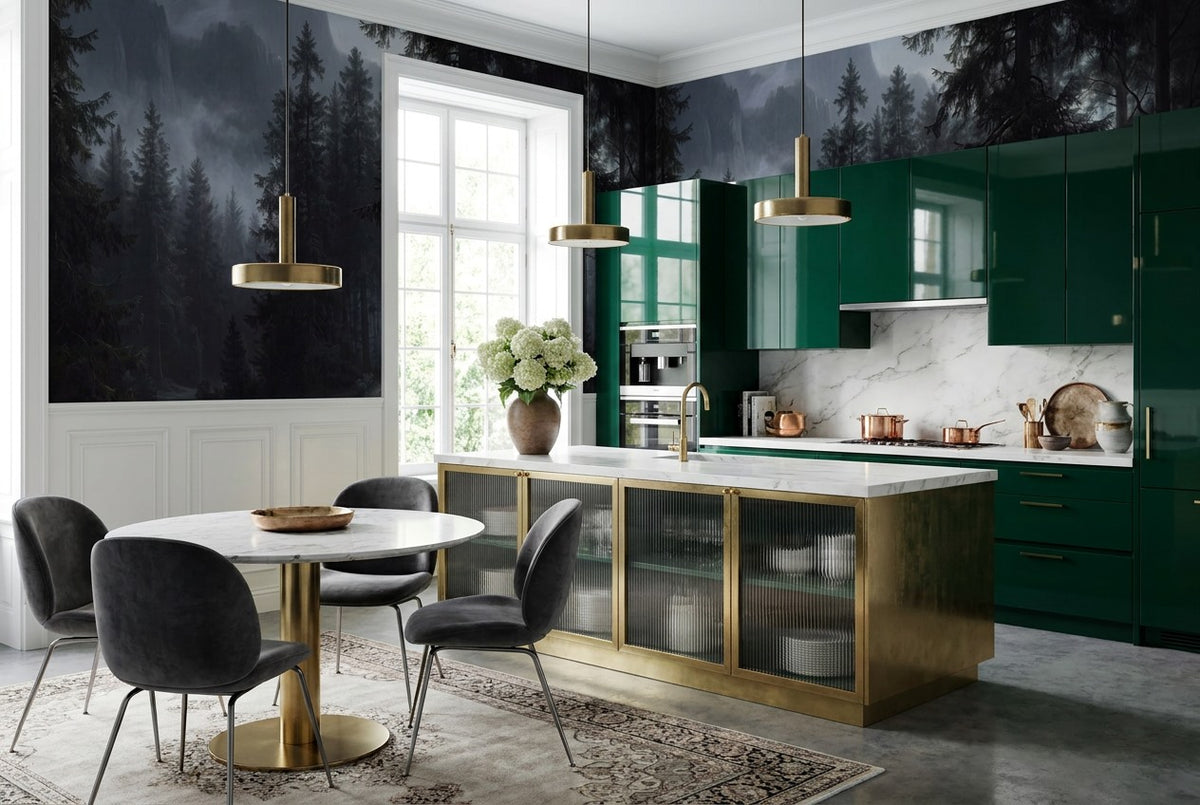 removable kitchen v1 dark forest wallpaper mural pine custom stick on non woven vinyl