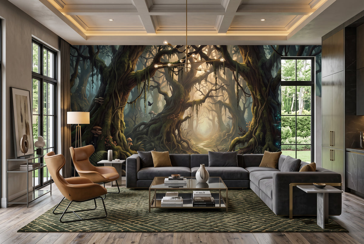 removable living room v2 dark forest wallpaper mural custom stick on non woven vinyl