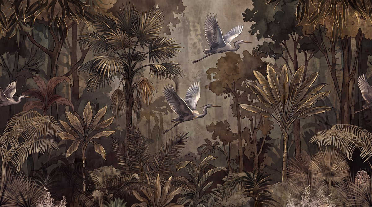 removable main image dark forest wallpaper mural bird custom stick on non woven vinyl