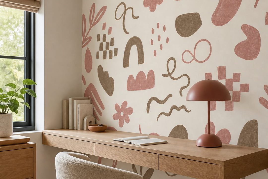 Rose Doodle Wallpaper Mural product view