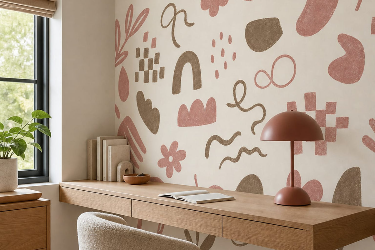 Rose Doodle Wallpaper Mural product view