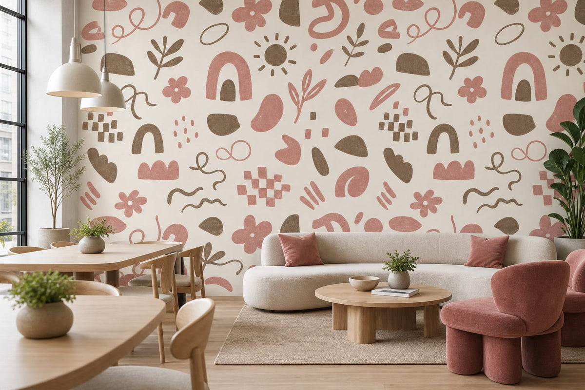 Rose Doodle Wallpaper Mural product view