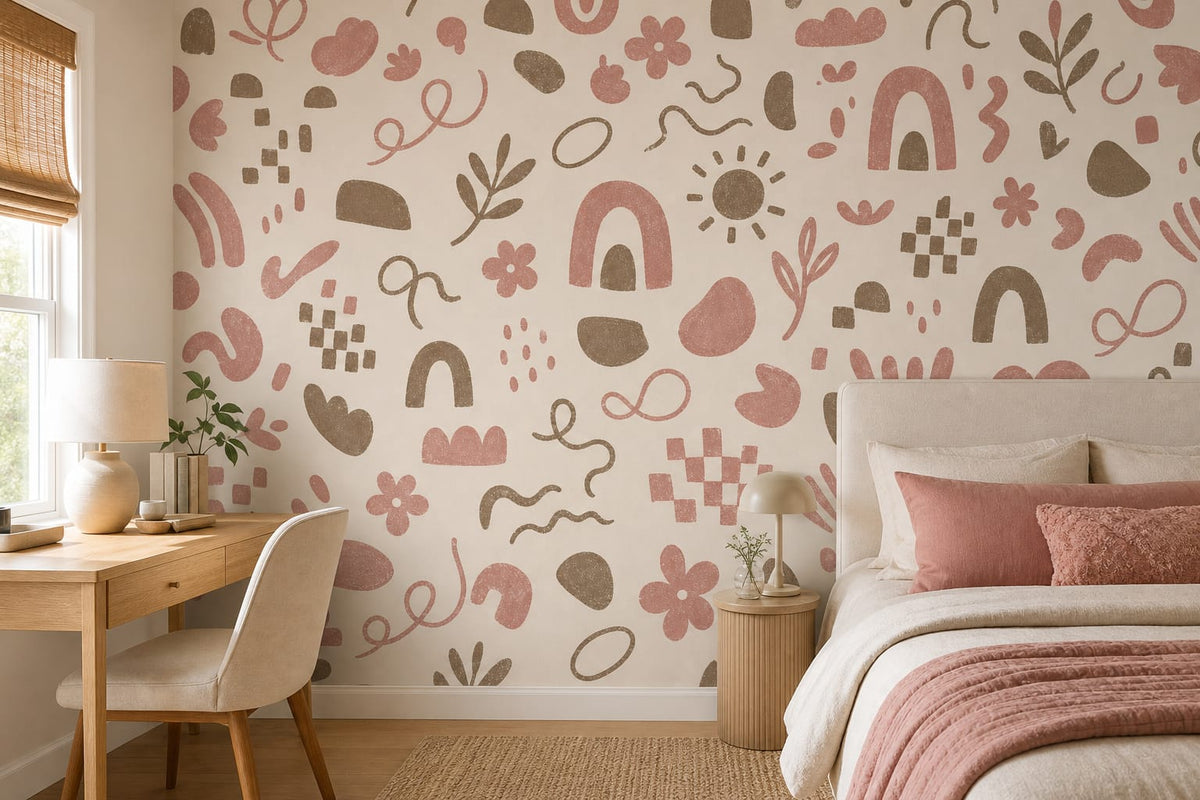 Rose Doodle Wallpaper Mural product view