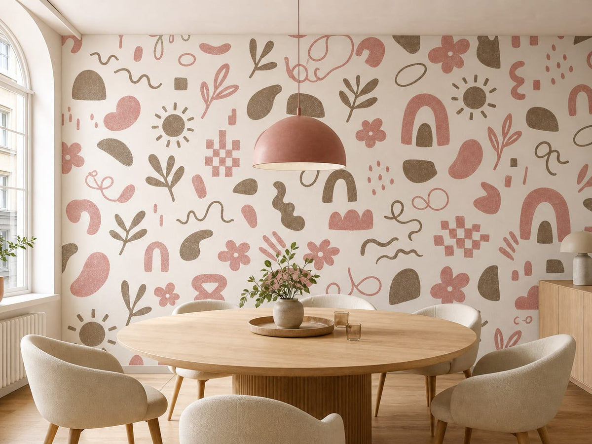 Rose Doodle Wallpaper Mural product view