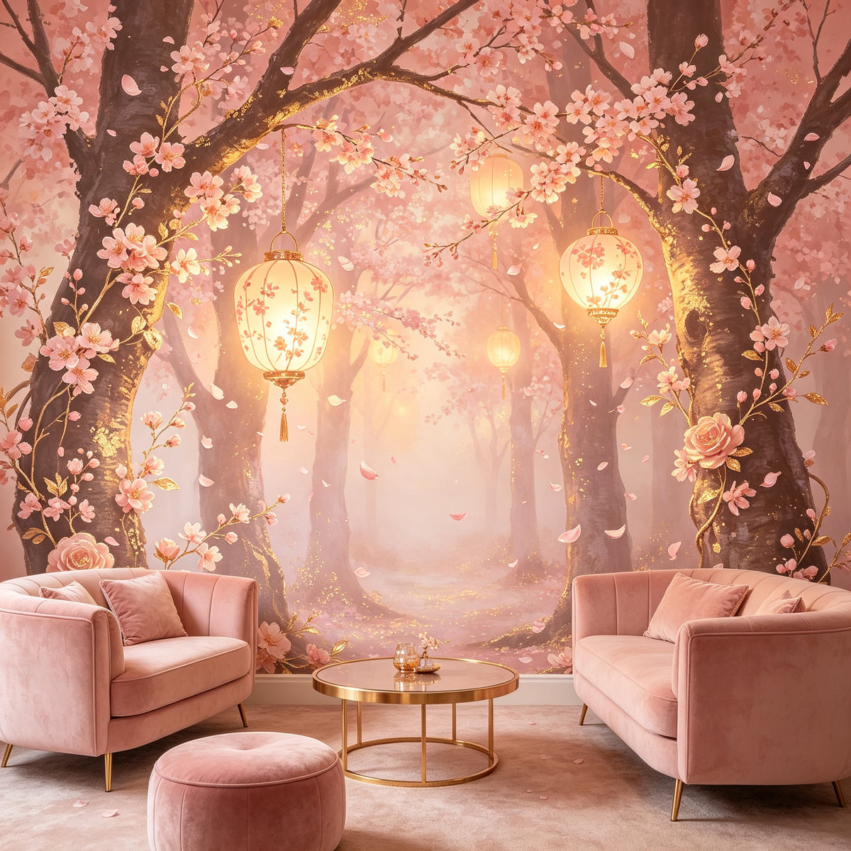 Rose Gold Wallpaper Mural product view