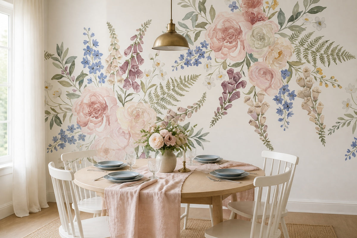 rose vintage jungle wallpaper dining custom peel and stick non woven vinyl removable