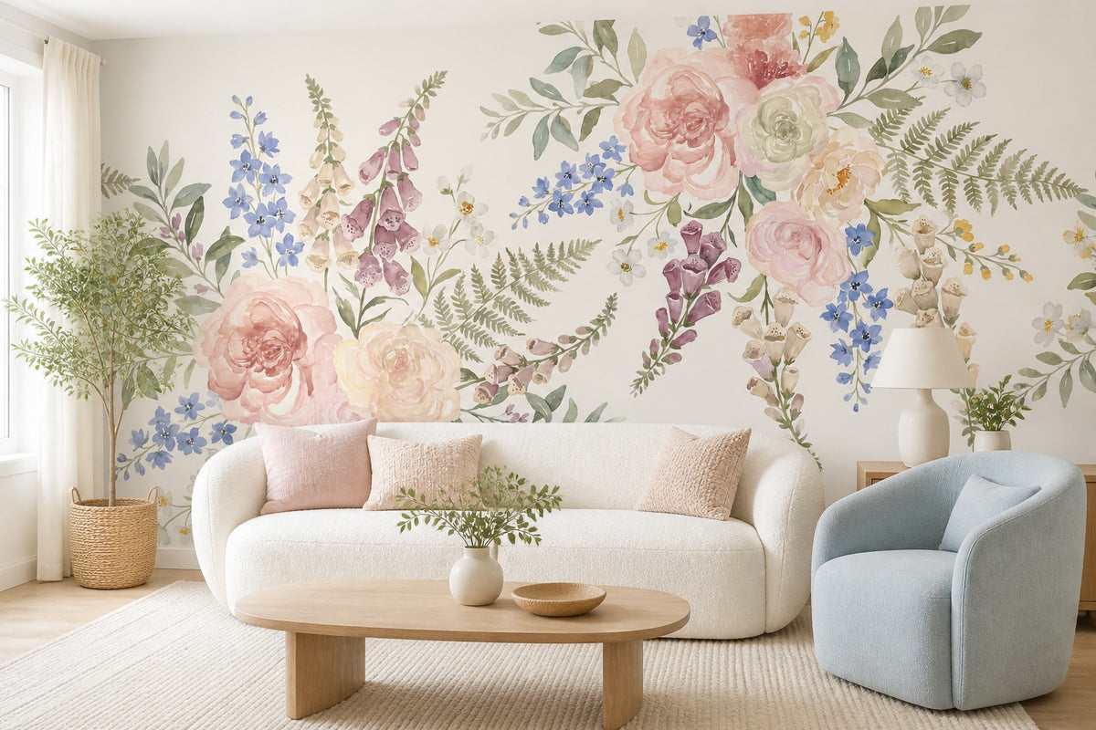 rose vintage jungle wallpaper living custom peel and stick non woven vinyl removable