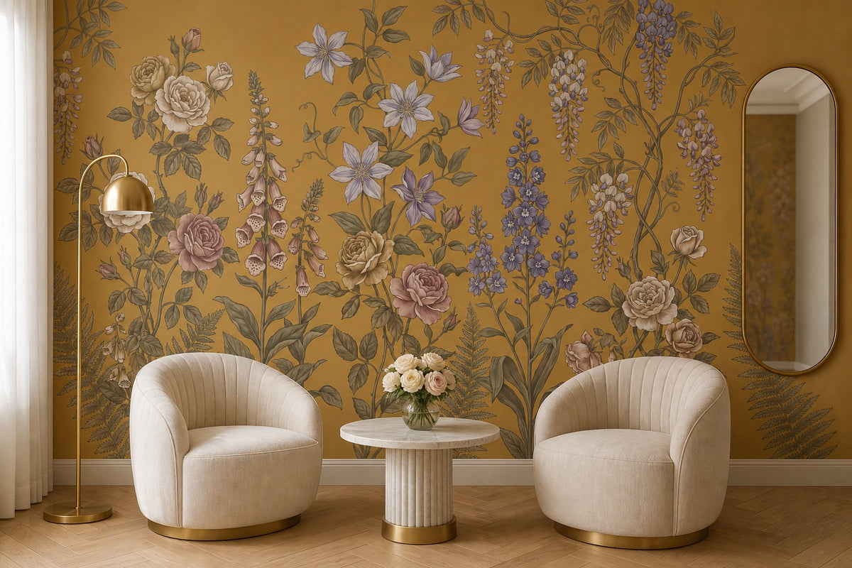 rose vintage jungle wallpaper salon custom peel and stick non woven vinyl removable