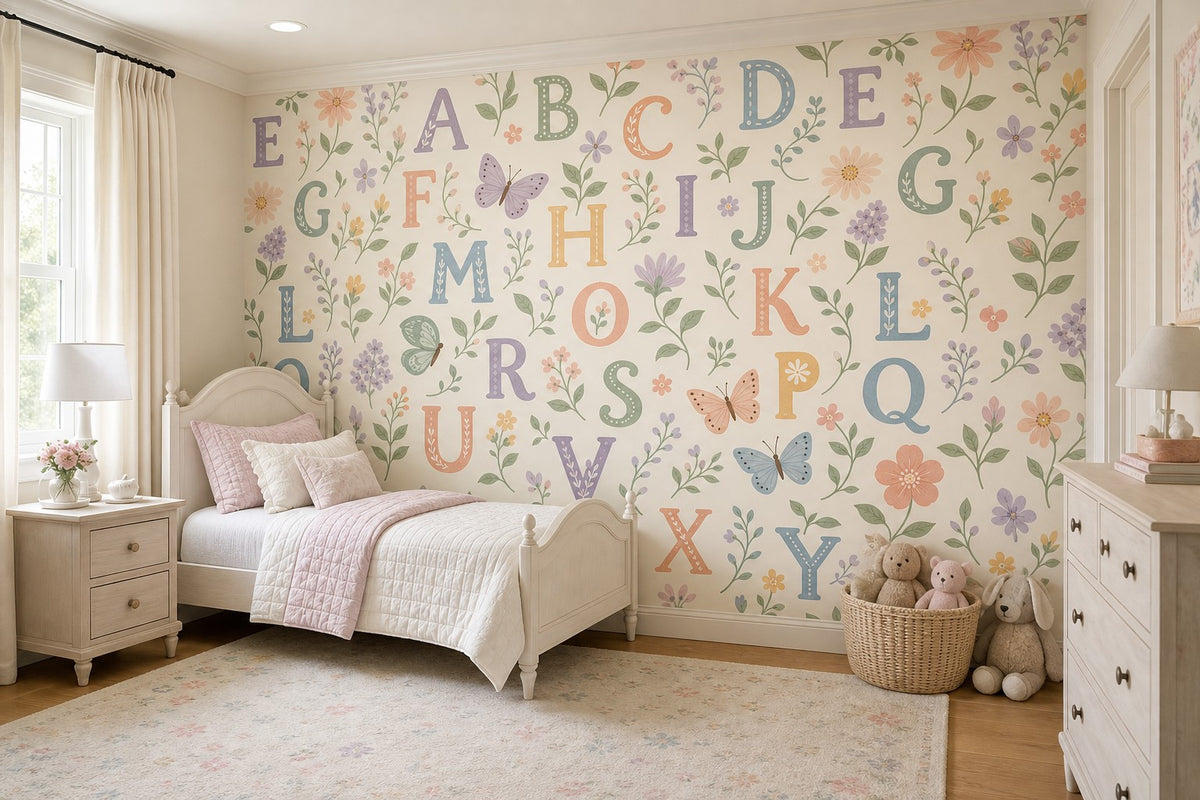Sage Alphabet Wallpaper Mural product view