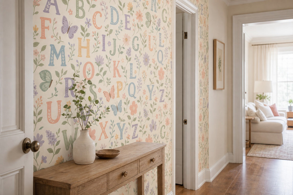 Sage Alphabet Wallpaper Mural product view