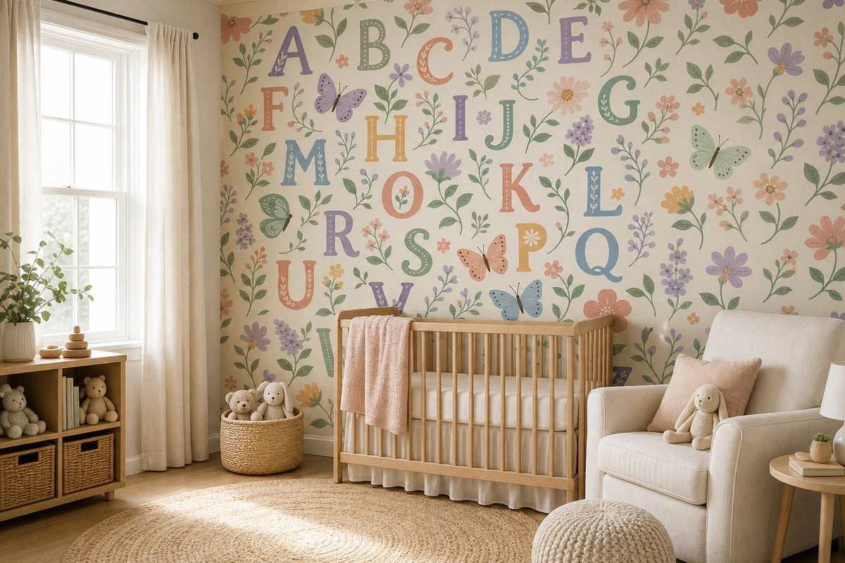 Sage Alphabet Wallpaper Mural product view