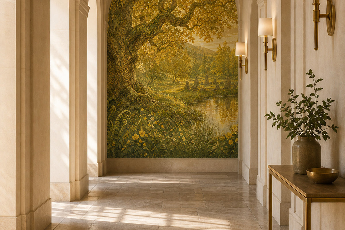 Sage Antique Wallpaper Mural product view