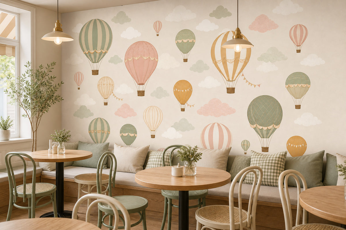 Sage Balloon Wallpaper Mural product view