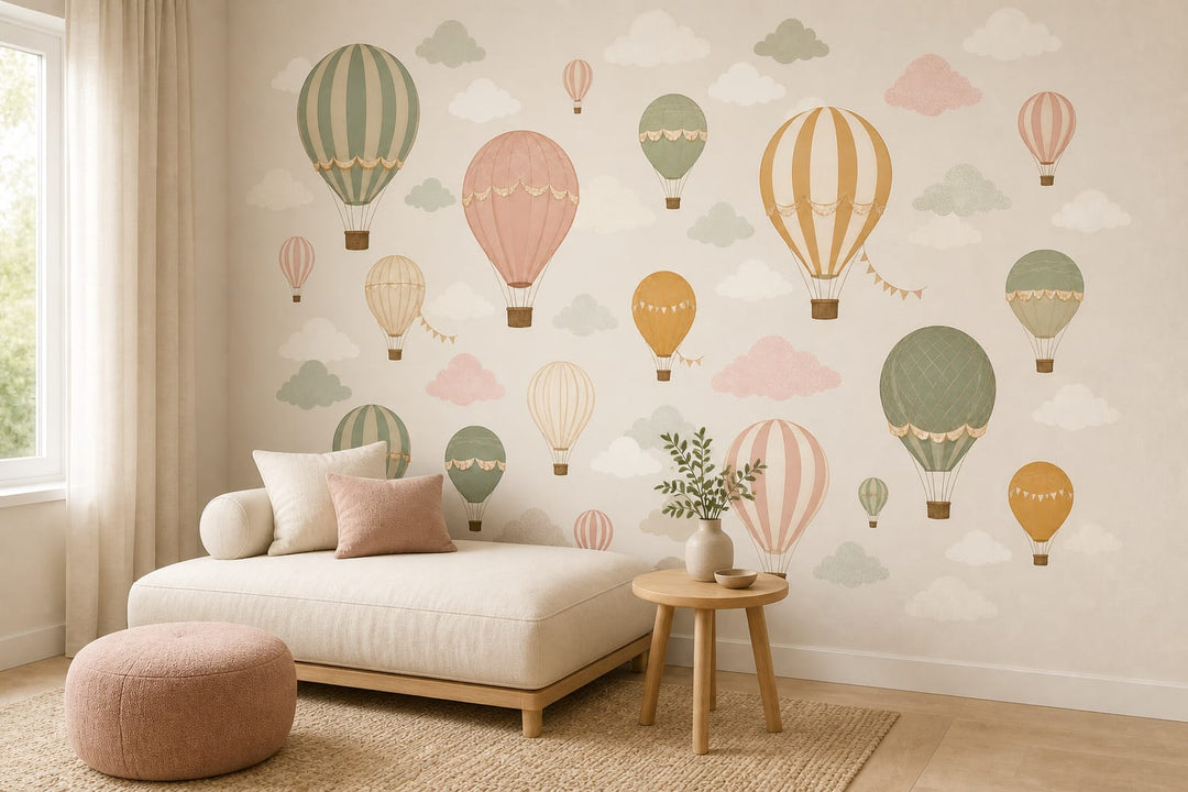 Sage Balloon Wallpaper Mural product view