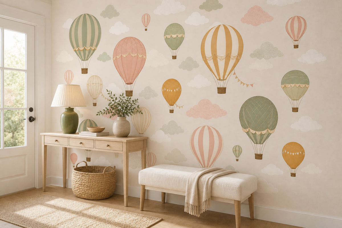 Sage Balloon Wallpaper Mural product view