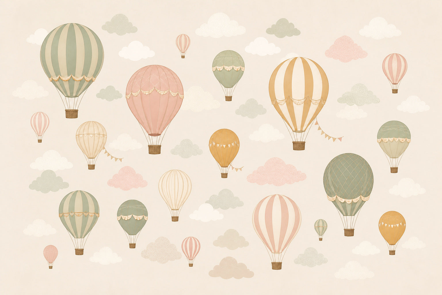 Sage Balloon Wallpaper Mural