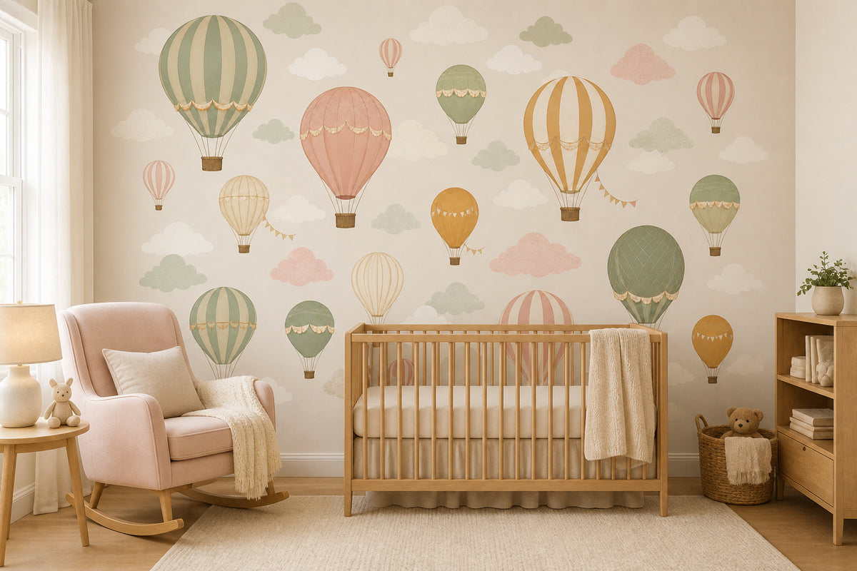 Sage Balloon Wallpaper Mural product view