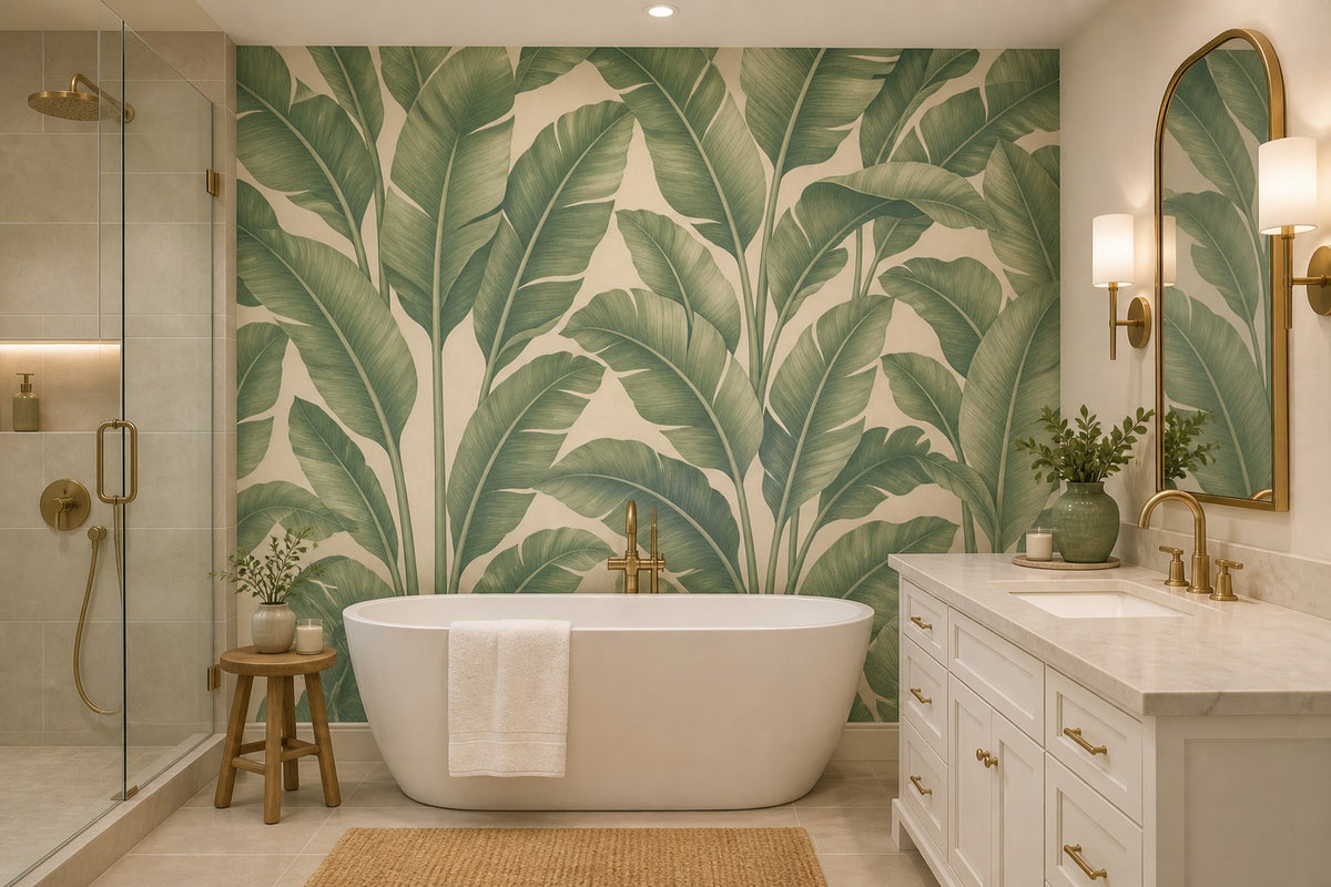 Sage Banana Leaf Wallpaper Mural product view