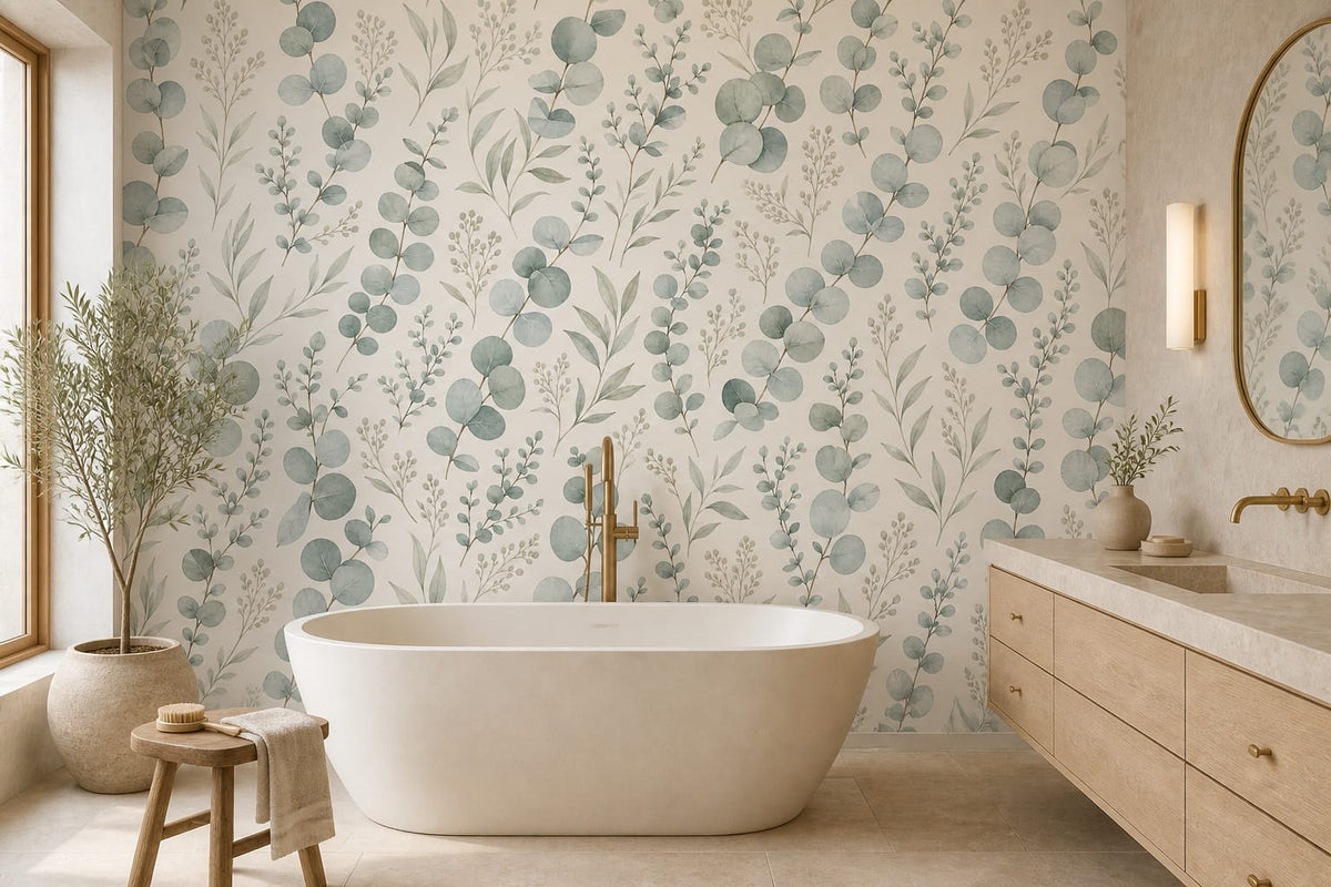 Sage Eucalyptus Wallpaper Mural product view