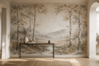 Sage Birch Wallpaper Mural