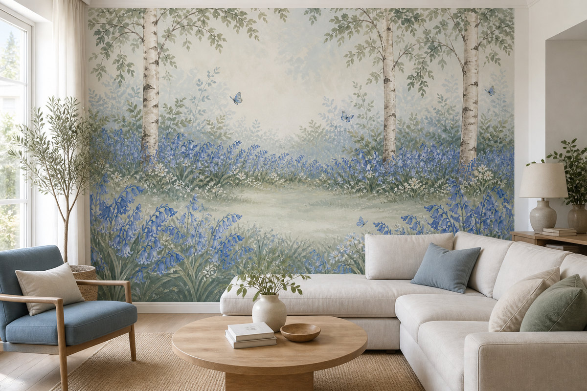 Sage Bluebell Wallpaper Mural product view