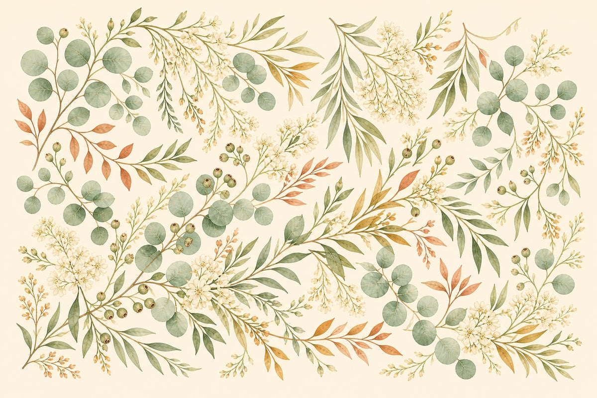 Sage Botanical Wallpaper Mural product view