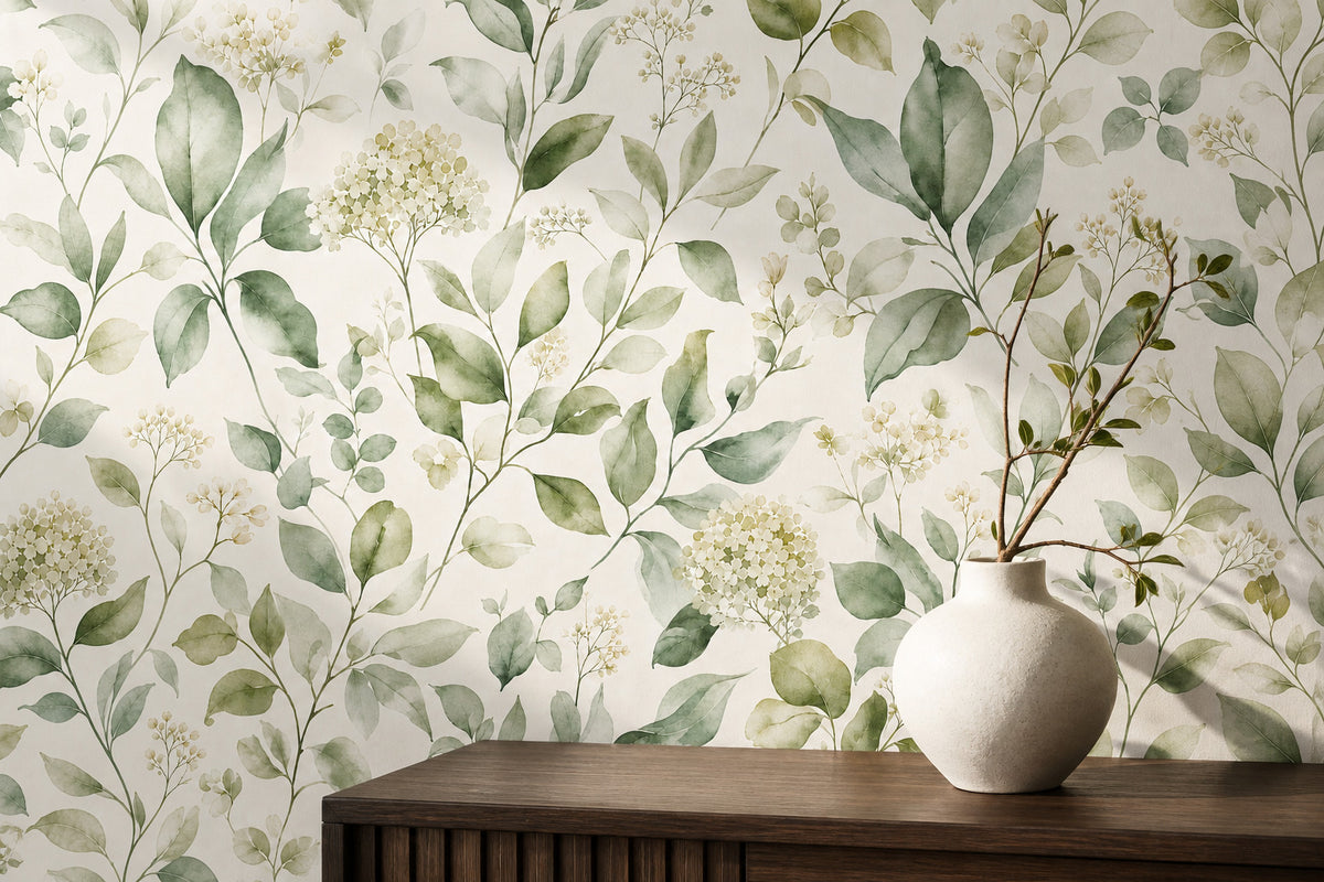Sage Botanical Wallpaper Mural product view