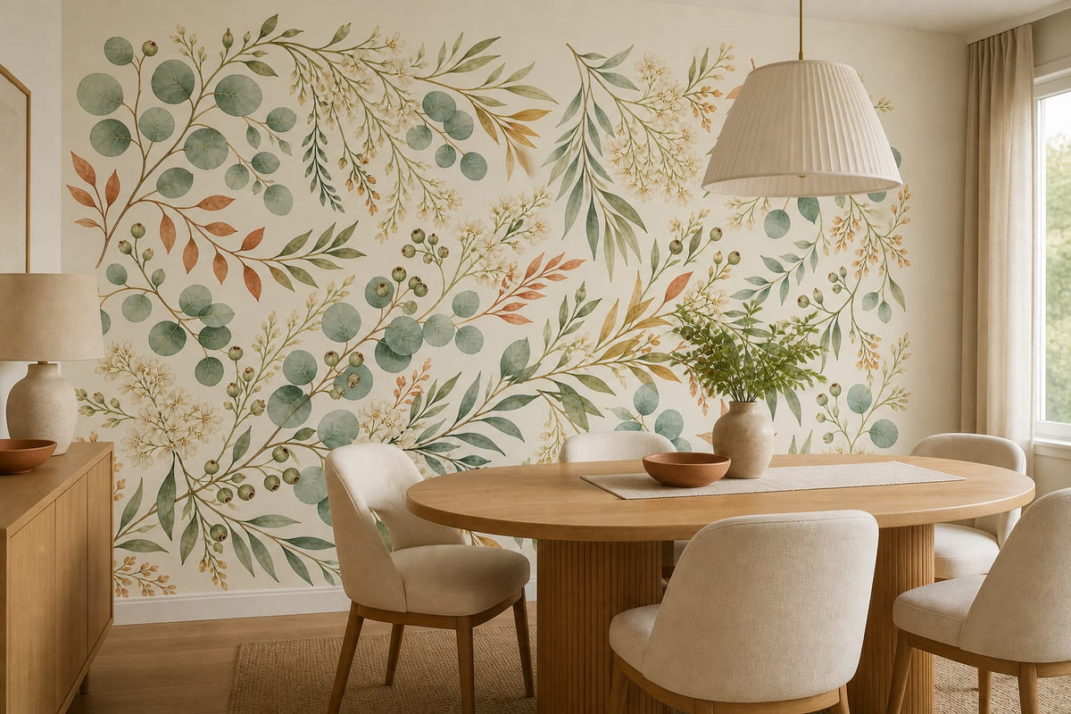 Sage Botanical Wallpaper Mural product view