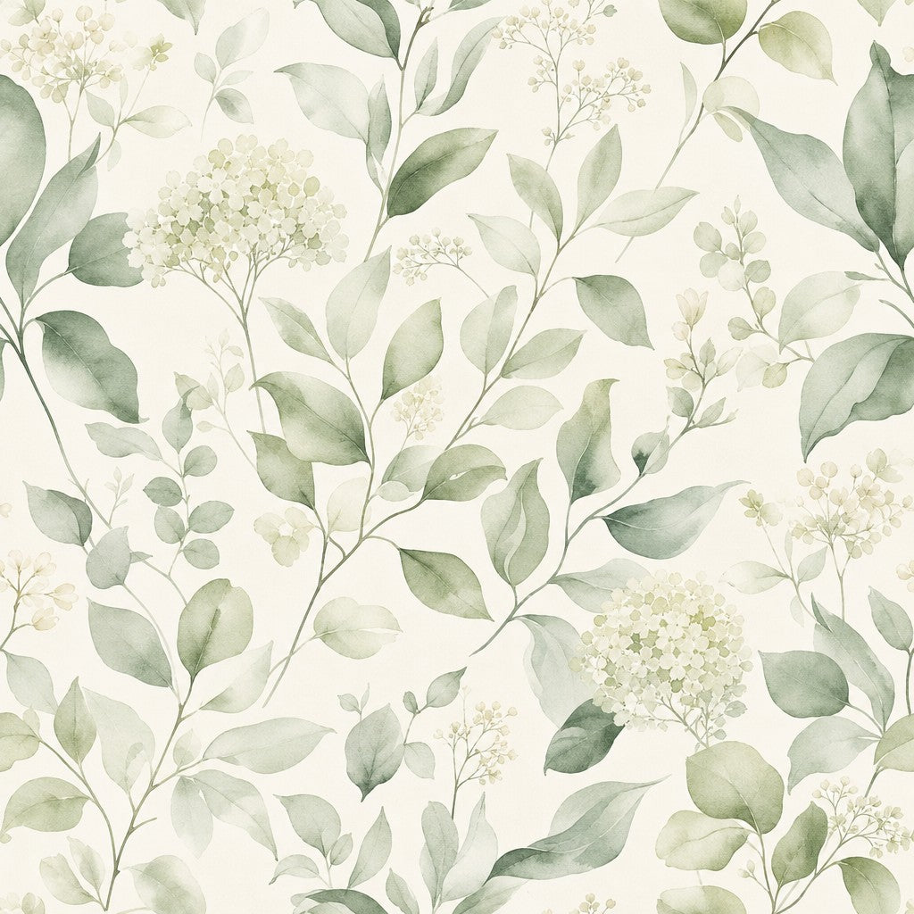 Sage Botanical Wallpaper Mural product view