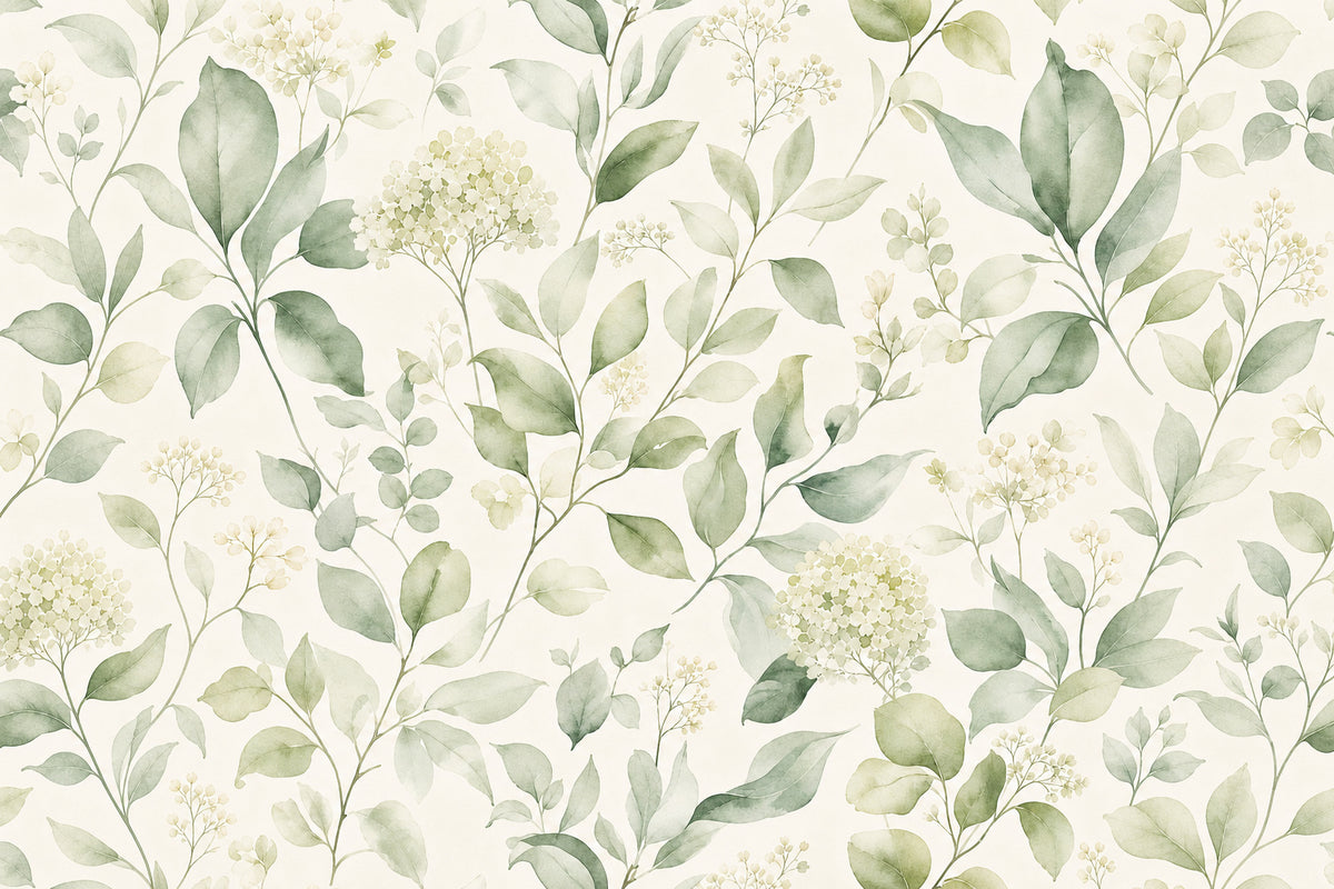 Sage Botanical Wallpaper Mural product view