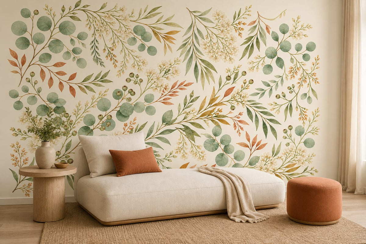 Sage Botanical Wallpaper Mural product view