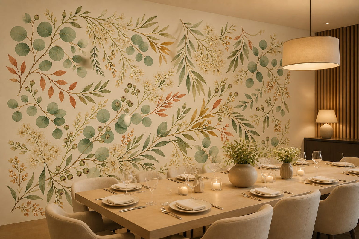 Sage Botanical Wallpaper Mural product view