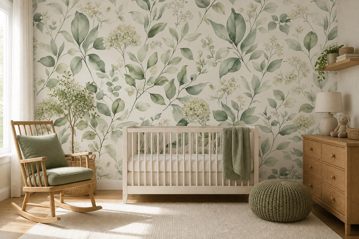 Sage Botanical Wallpaper Mural product view