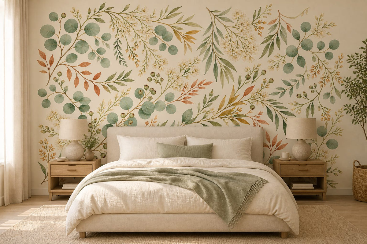 Sage Botanical Wallpaper Mural product view
