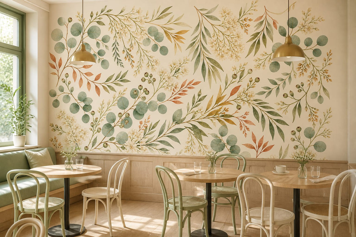 Sage Botanical Wallpaper Mural product view
