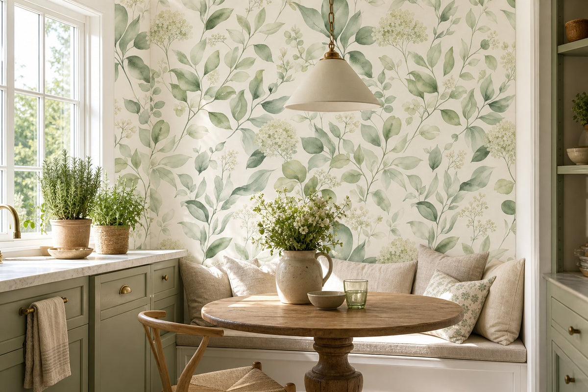 Sage Botanical Wallpaper Mural product view