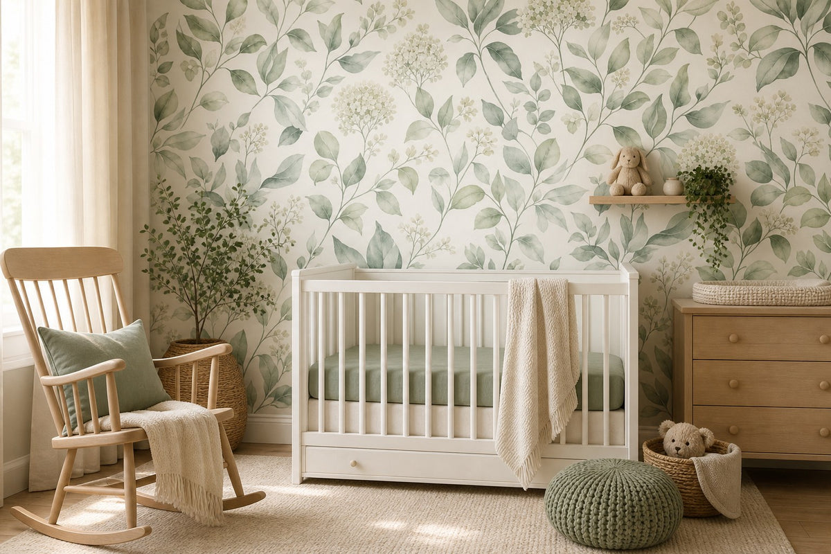 Sage Botanical Wallpaper Mural product view