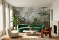 Sage Green Botanical Tropical Rainforest Wallpaper Mural