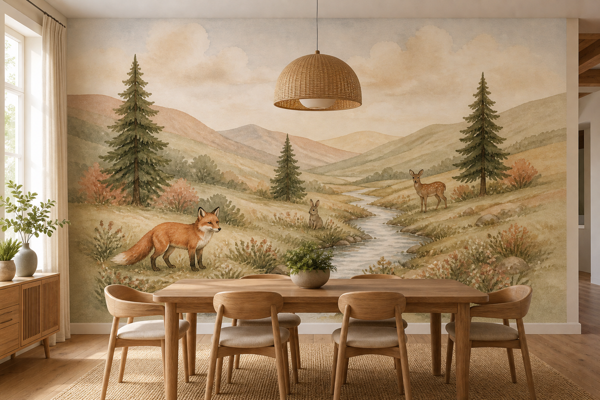 Sage Woodland Wallpaper Mural product view